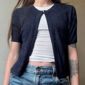 Vintage Y2K Banana Republic Navy Blue Shrug Petite Small